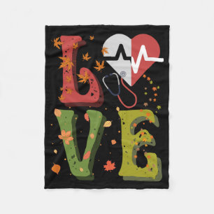 Nurse Thanksgiving Fleece Blanket