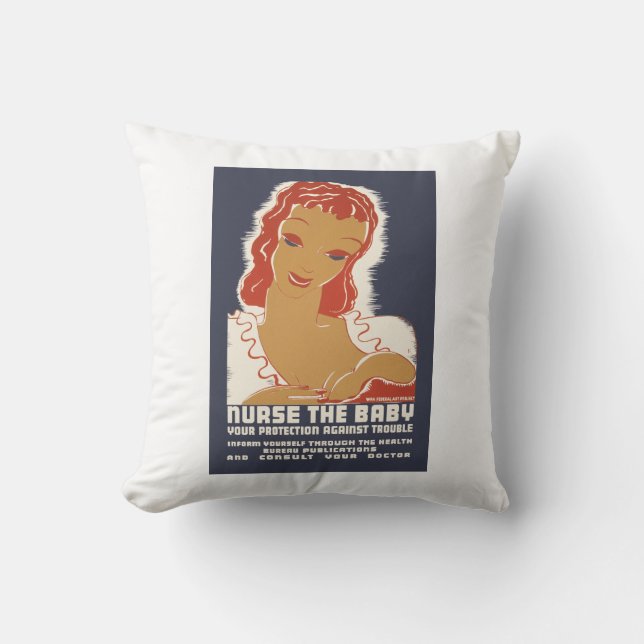 Nurse the Baby Throw Pillow (Front)