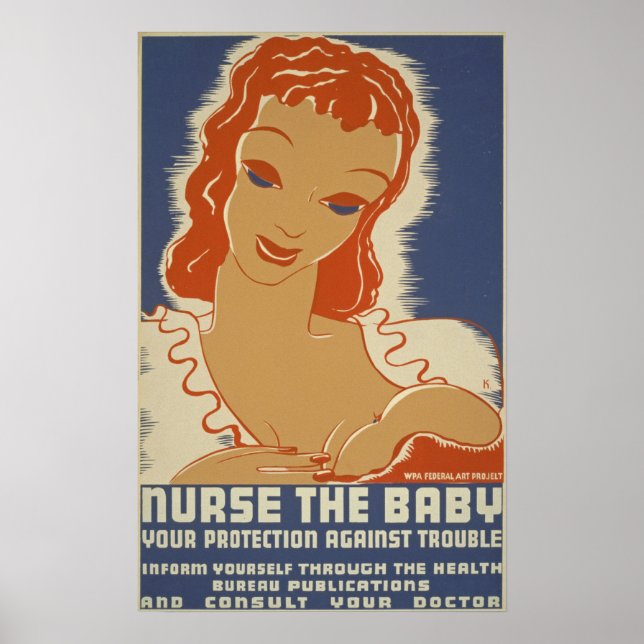 Nurse the Baby WPA Poster (Front)