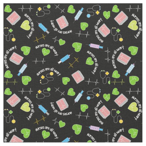 Nurse Theme Black Fabric