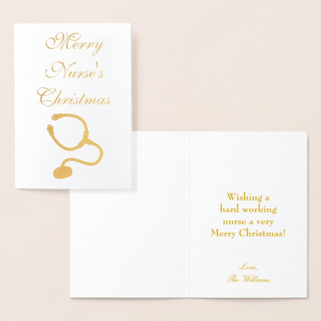 Nurse theme stethoscope Christmas  Foil Card (Display)
