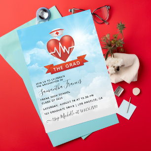 Nurse themed Graduation Party Invitation