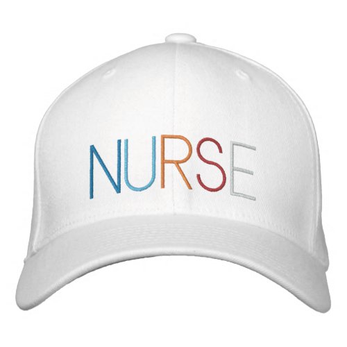 nurse thin font multicolor embroidered baseball cap