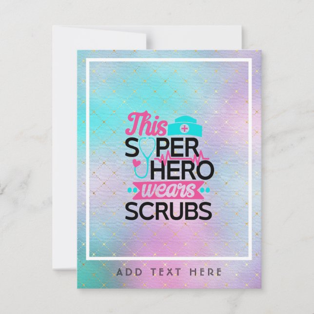 Nurse - This Superhero Wears Scrubs - Add Name (Front)