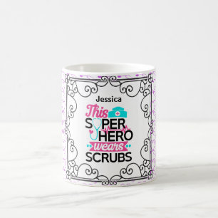 NURSE - This Superhero Wears SCRUBS Personalised Coffee Mug