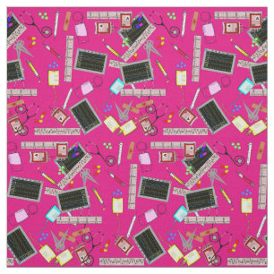 Nurse Tools Fabric Bright Pink