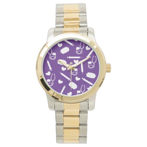 Nurse Tools Watch Two Tone in Purple