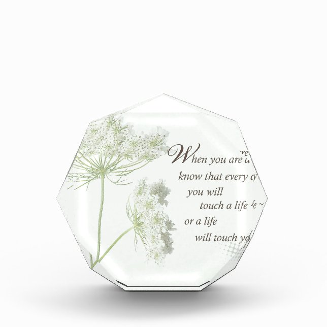 Nurse Touch a Life With Wild Flowers Acrylic Award (Front)