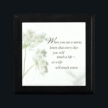 Nurse Touch a Life With Wild Flowers Keepsake Box<br><div class="desc">This beautiful saying is inspirational for nurses. Perfect to show your own caring for others as a nurse, or perfect as a gift to thank a nurse, or to say Happy Nurses Day! Nurses expression is on light green with wild flowers. Perfect for man or woman nurse.</div>
