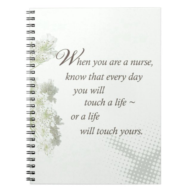 Nurse Touch a Life With Wild Flowers Notebook (Front)