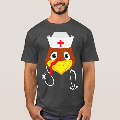 Nurse Turkey Face Shirt Thanksgiving Outfit Nurse 