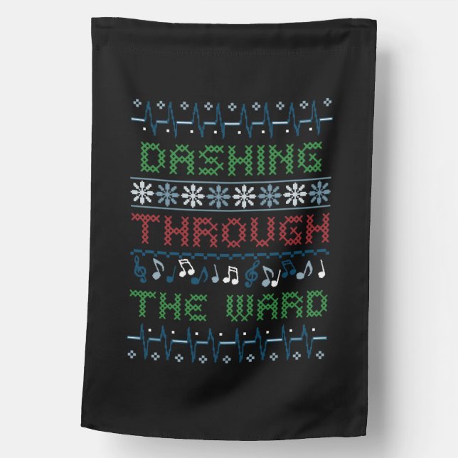 Nurse Ugly Christmas Sweater  House Flag (Front)