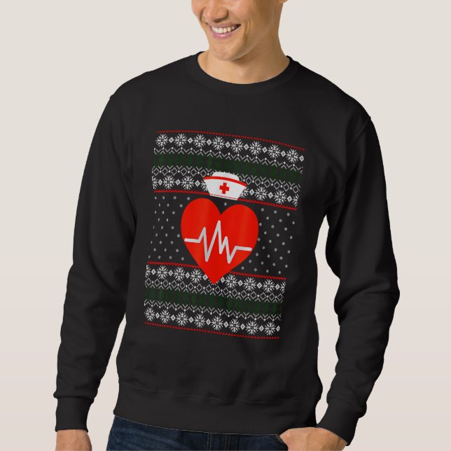 NURSE UGLY SWEATER Merry Christmas  Nursing (Front)