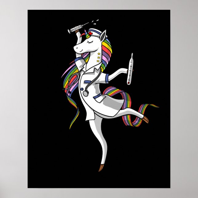 Nurse Unicorn Magical Medical Doctor Poster (Front)