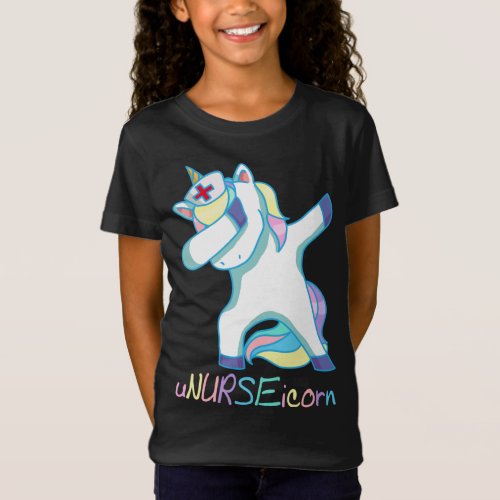 Nurse Unicorn Magical Pun Cute Dabbing T_Shirt
