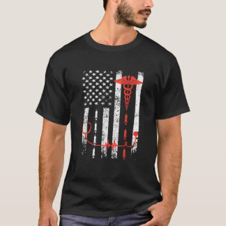 Nurse US American Flag Nursing Student America T-Shirt