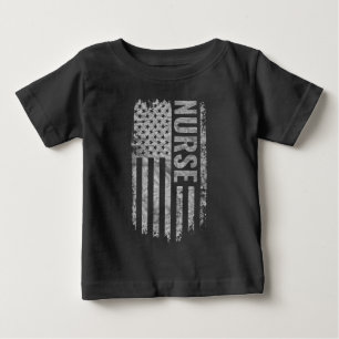 Nurse USA Flag Distressed design Baby T-Shirt