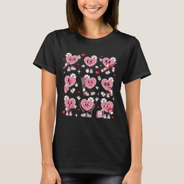 Nurse Valentine Candy Heart Er Icu Nicu Rn Nurses  T-Shirt (Front)