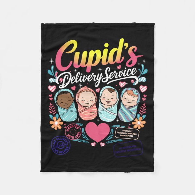 Nurse Valentine Cuds Delivery Service Labor And  Fleece Blanket (Front)