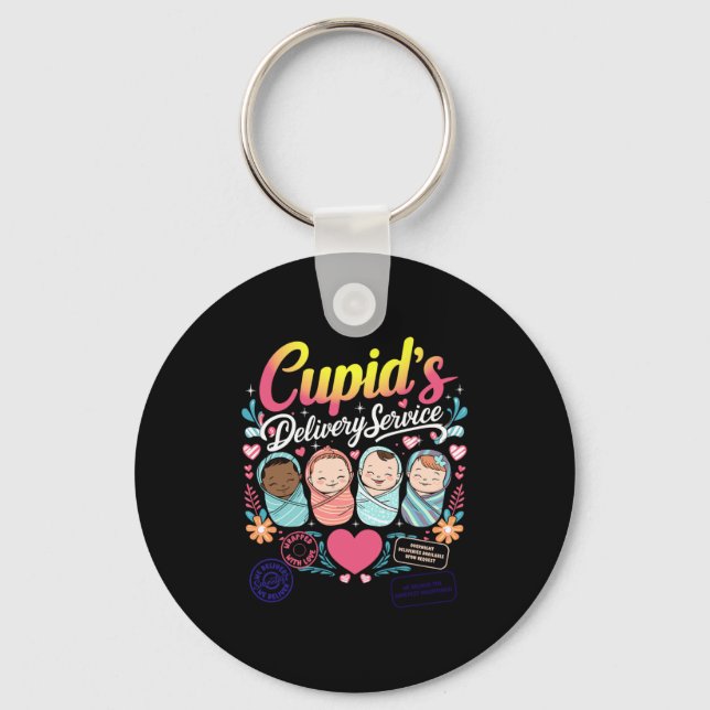 Nurse Valentine Cuds Delivery Service Labor And  Keychain (Front)