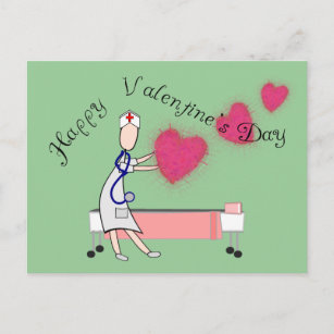 Nurse Valentine Gifts "Happy Valentine's Day" Holiday Postcard
