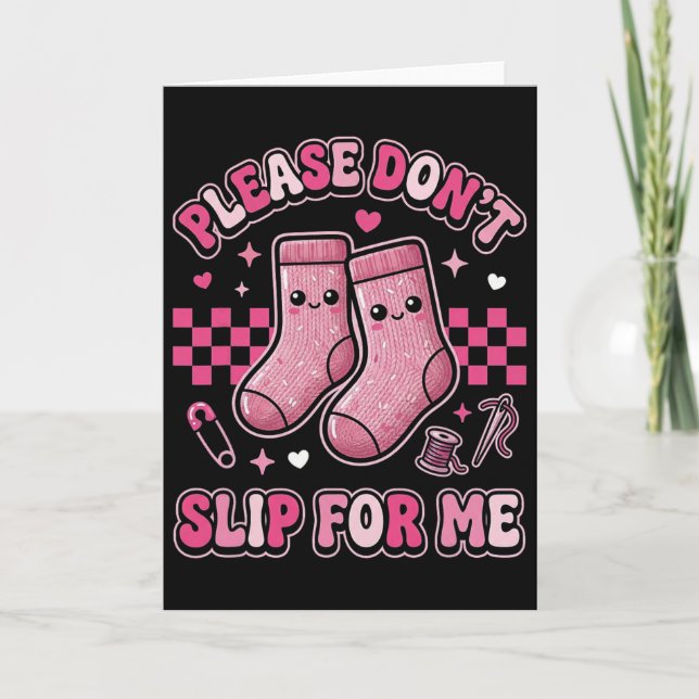 Nurse Valentine Non Slip Socks  Card (Front)