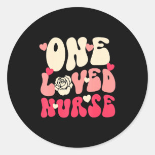 Nurse Valentine One Loved Nurse Happy Valentines D Classic Round Sticker