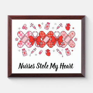 Nurse Valentine XOXO Bandage Stethoscope Medical Award Plaque