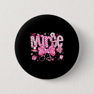 Nurse Valentine's Day Heart Stethoscope Er Icu Nic Button