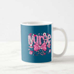 Nurse Valentine's Day Heart Stethoscope Er Icu Nic Coffee Mug