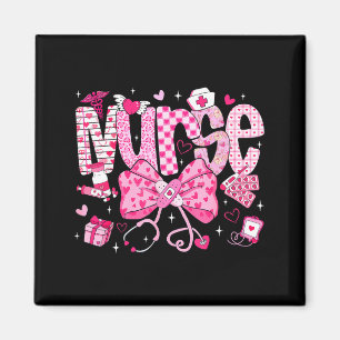 Nurse Valentine's Day Heart Stethoscope Er Icu Nic Magnet
