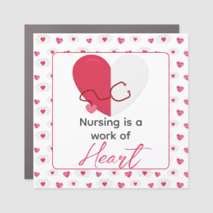 Nurse Valentines Day Medical Cute Pink Heart Car Magnet