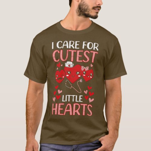 Nurse Valentines Day Nursing I Care For Cutest Lit T_Shirt