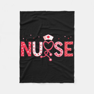 Nurse Valentines Day Valentine Er Icu Nicu Rn Nurs Fleece Blanket
