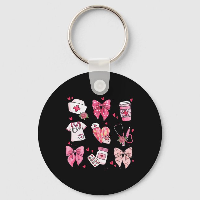 Nurse Valentines Day Valentine Er Icu Nicu Rn Nurs Keychain (Front)