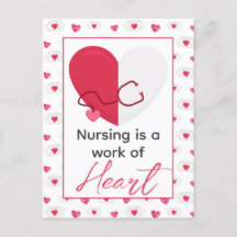 Nurse Valentines Medical Modern Pink Heart Nursing