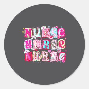 Nurse Valentines Stethoscope Valentine Nursing Gir Classic Round Sticker