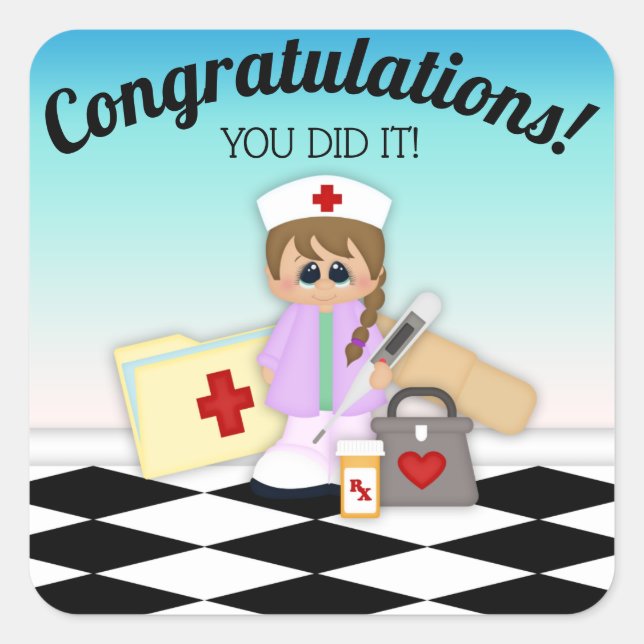Nurse Visit Congratulations Kid's Sticker (Front)