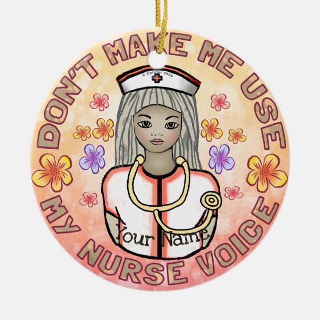 Nurse Voice Ceramic Ornament (Front)