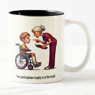 Nurse vs Spoiled Brat Showdown Two-Tone Coffee Mug