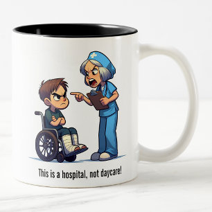 Nurse vs Spoiled Brat Showdown Two-Tone Coffee Mug