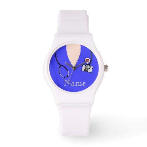 Nurse Watch Scrub Top Stethoscope