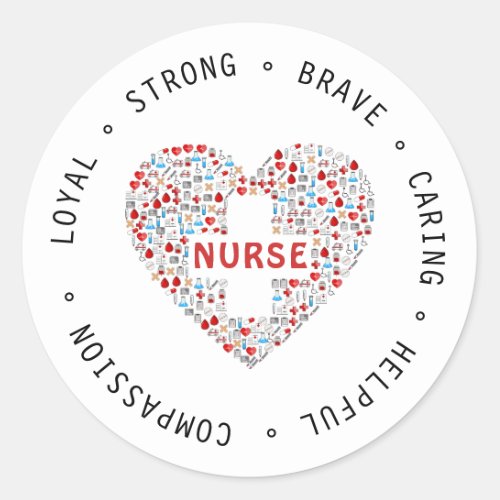 Nurse week healthcare doctor heart appreciation sq classic round sticker