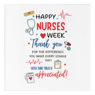 Nurse Week Sign Printable Appreciation Nurse Thank Acrylic Print