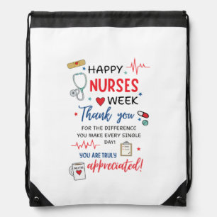 Nurse Week Sign Printable Appreciation Nurse Thank Drawstring Bag