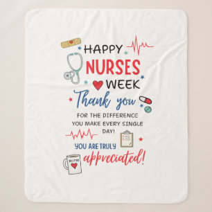 Nurse Week Sign Printable Appreciation Nurse Thank Sherpa Blanket