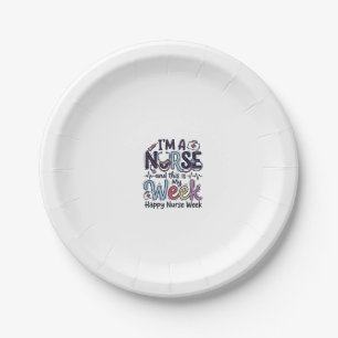 Nurse Week Vintage Typography Shirt Design_1 Paper Plates