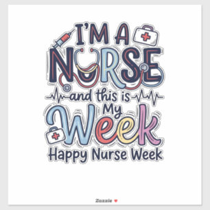 Nurse Week Vintage Typography Shirt Design_1 Sticker