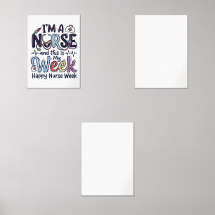 Nurse Week Vintage Typography Shirt Design_1 Wall Art Sets