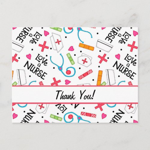 Nurse White Thank You Customizable Postcard